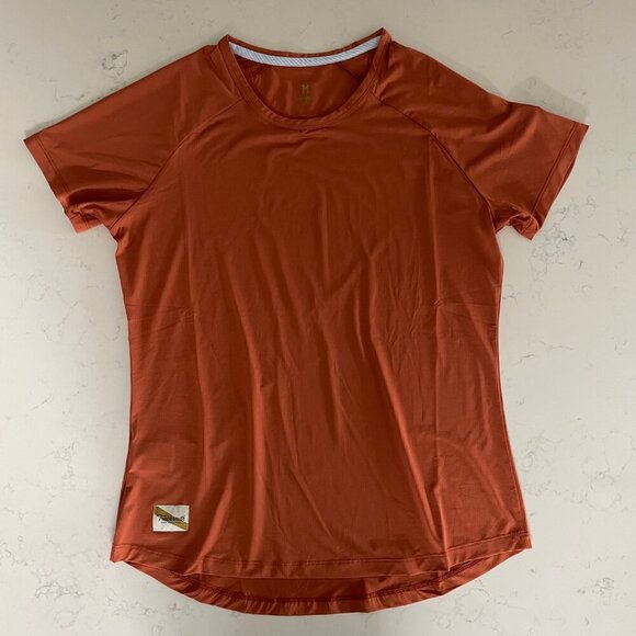 Tracksmith Twilight SS Lightweight Micro-Mesh Running Top Burnt Orange Sz M - Picture 2 of 11